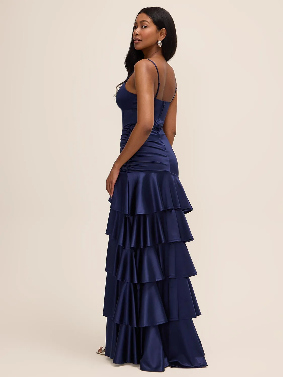 Tiered Satin Gown sold by Suzy Shier product image thumbnail 4