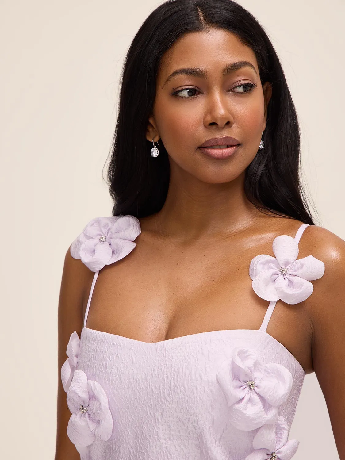 Jacquard Mini Dress With Floral Appliqués sold by Suzy Shier product image thumbnail 2