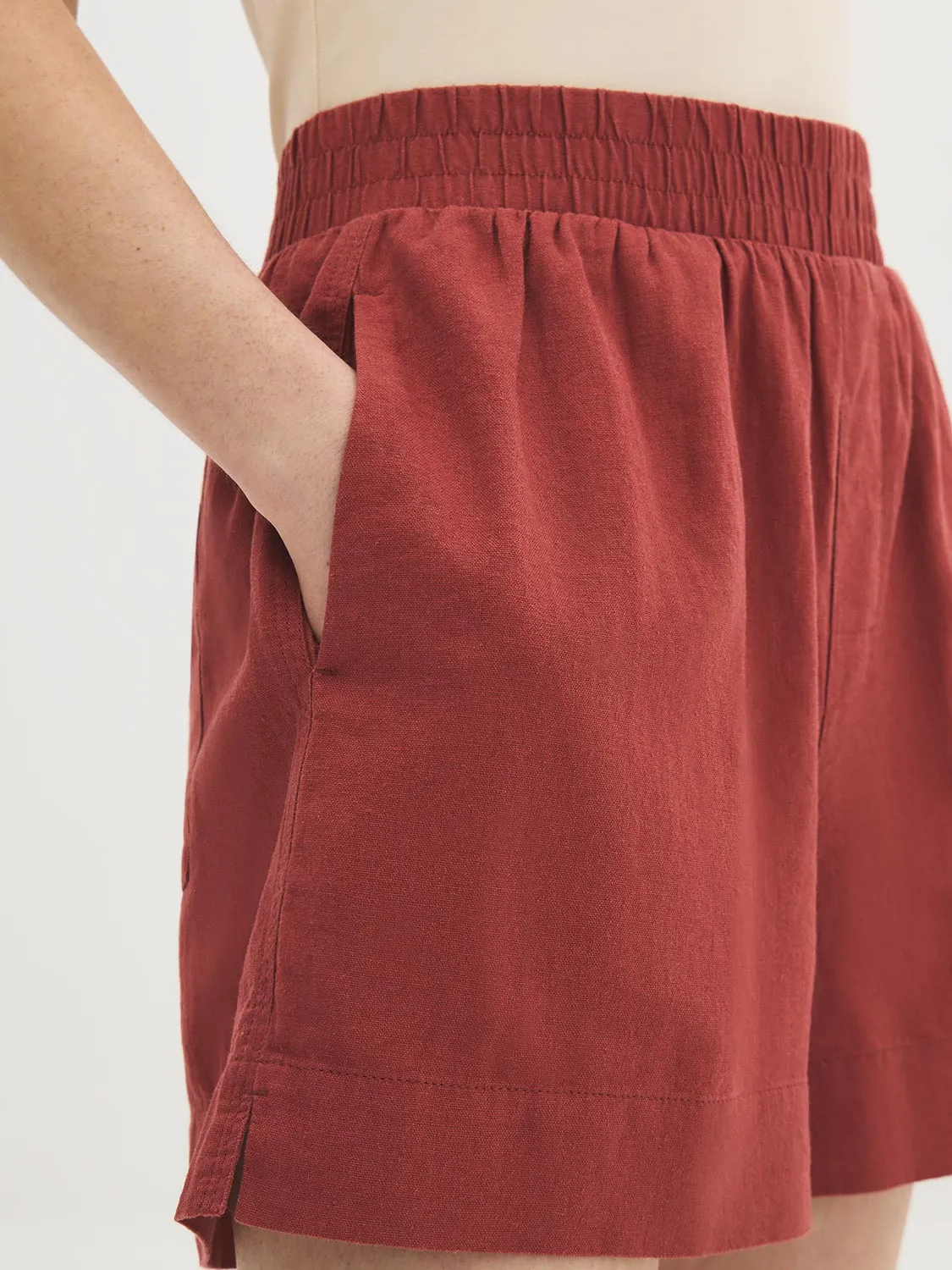 Linen-Blend Shorts sold by Suzy Shier product image thumbnail 4