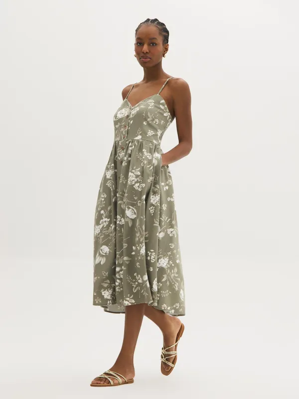 Linen-Blend Floral Midi Dress made by Suzy Shier