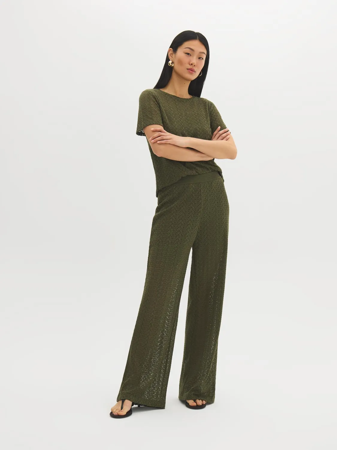 Crochet Wide-Leg Pants sold by Suzy Shier