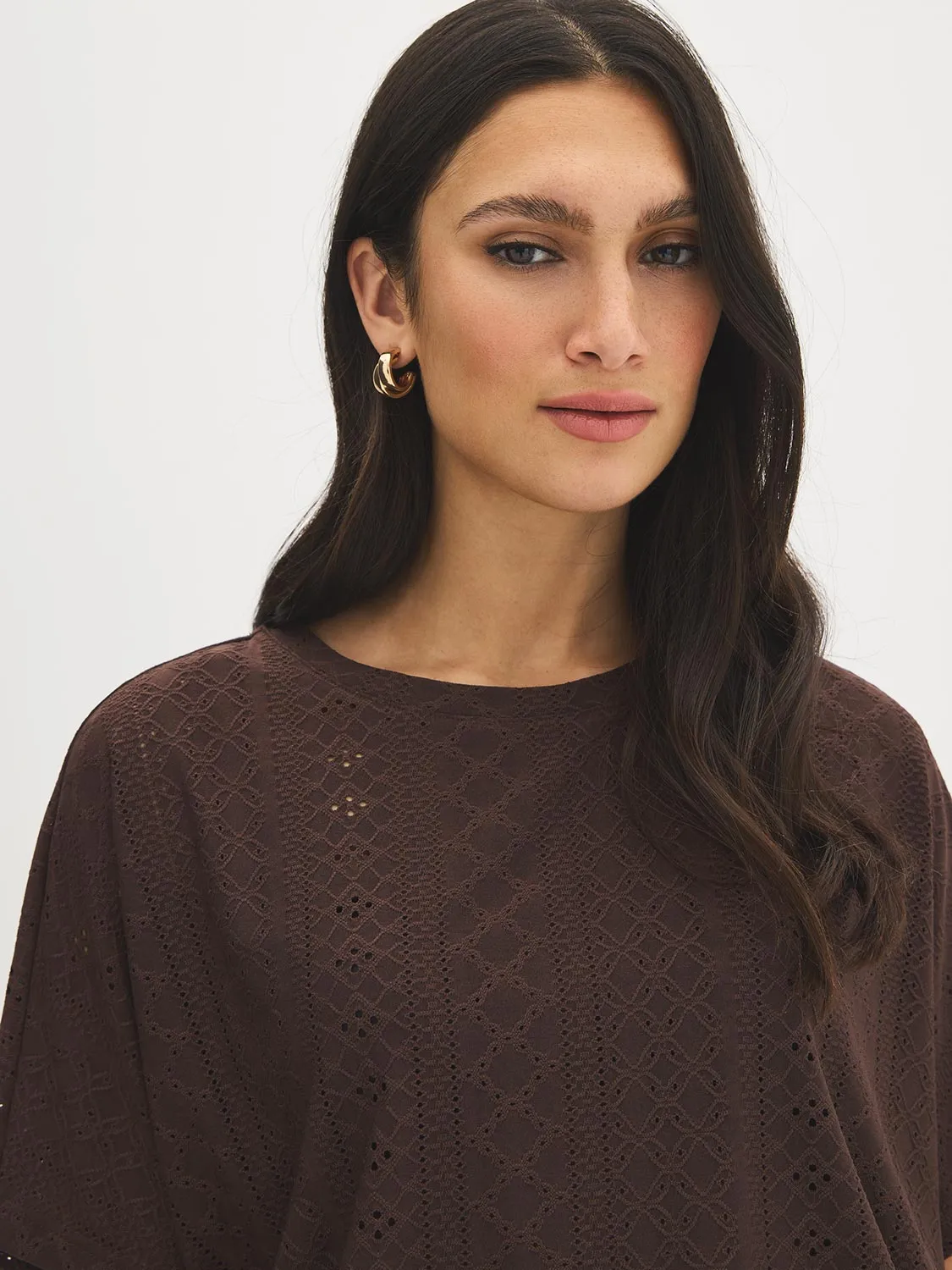 Eyelet Dolman Sleeve Top sold by Suzy Shier