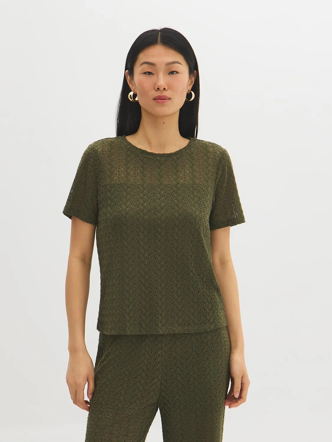 Crochet Short Sleeve Top sold by Suzy Shier product image thumbnail 3
