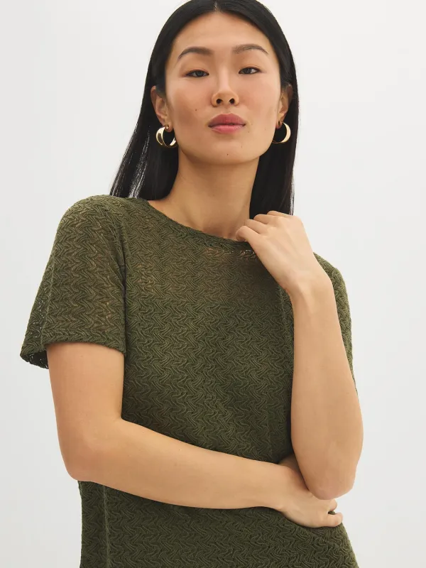 Crochet Short Sleeve Top made by Suzy Shier