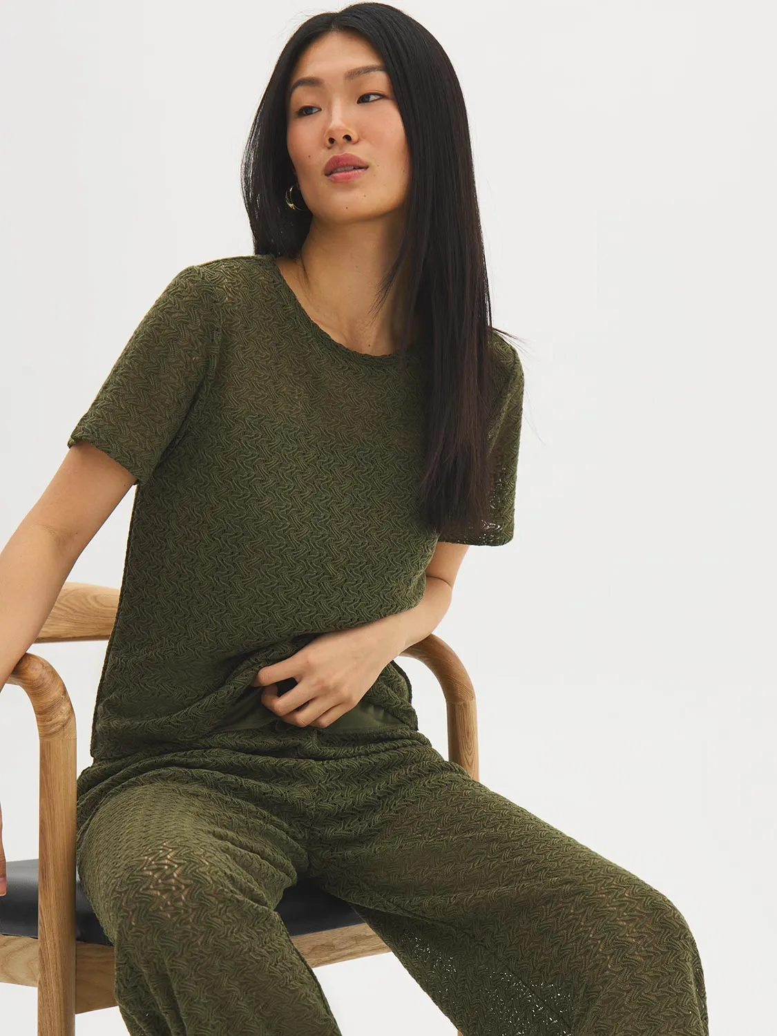 Crochet Short Sleeve Top sold by Suzy Shier product image thumbnail 2