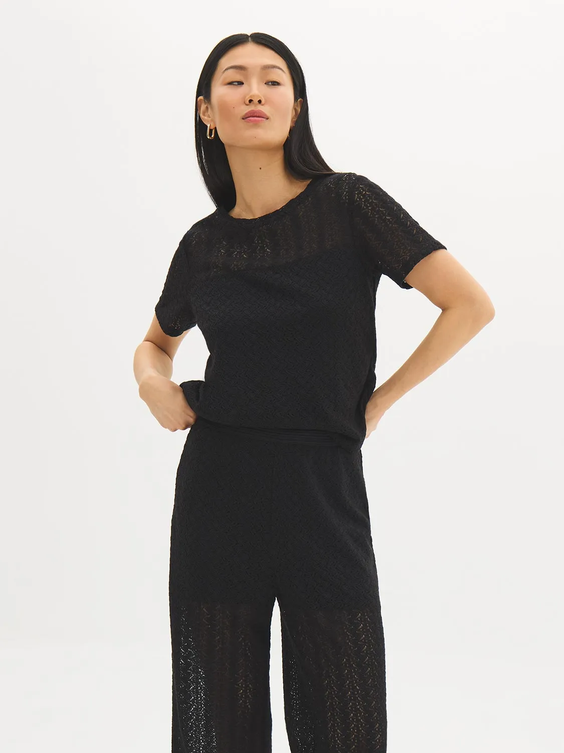 Crochet Short Sleeve Top sold by Suzy Shier product image thumbnail 5