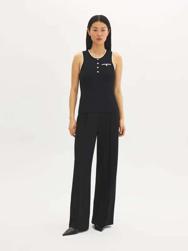 Sleeveless Button-Front Sweater Top made by Suzy Shier