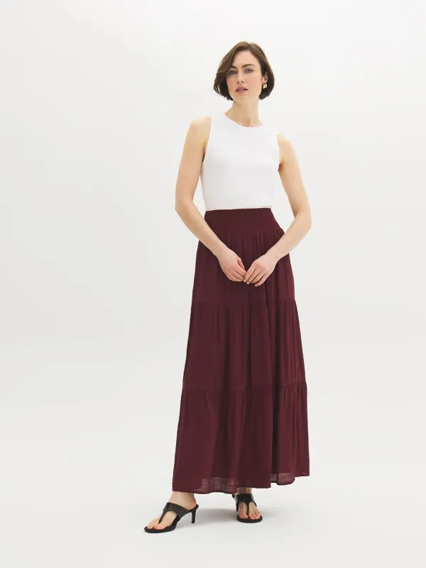 Tiered Smocked Maxi Skirt made by Suzy Shier