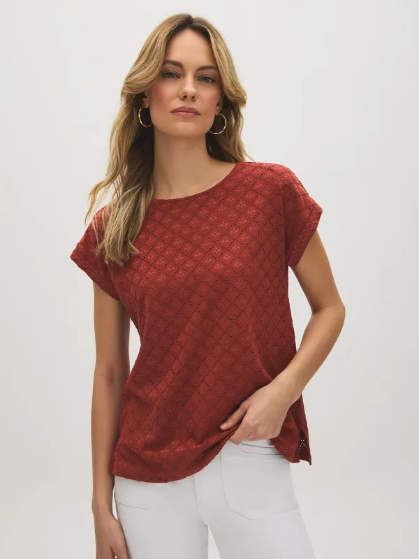Eyelet Dolman Sleeve Tee made by Suzy Shier
