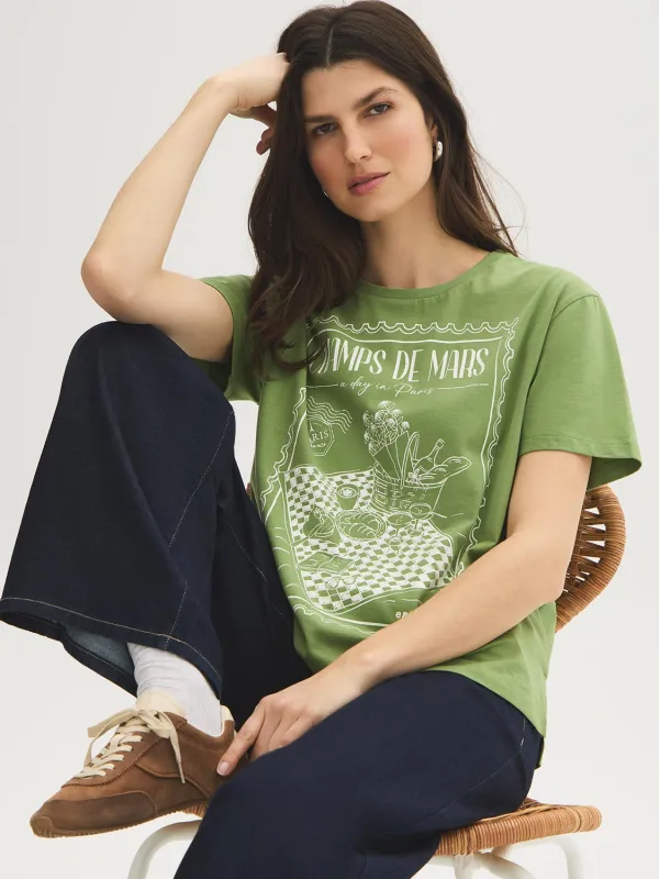 Cotton-Blend Graphic Tee made by Suzy Shier