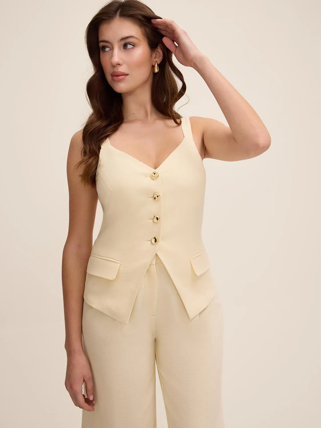 Textured Crosshatch Vest sold by Suzy Shier product image thumbnail 2