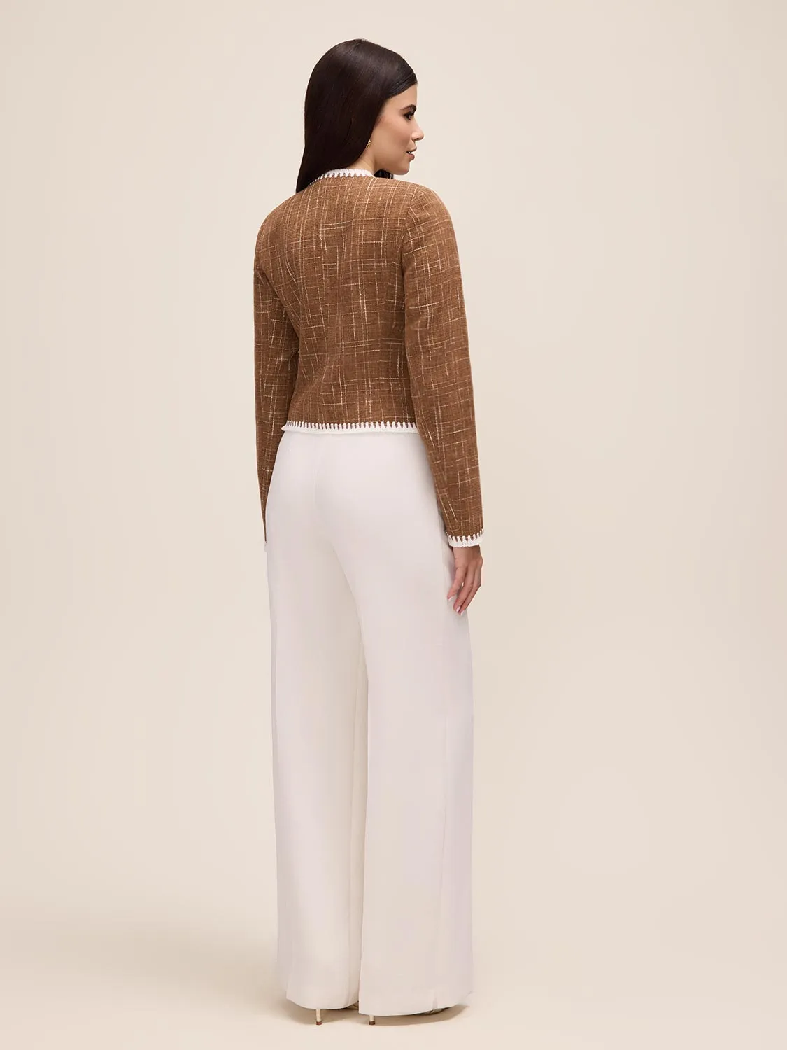 Crosshatch Blazer With Fringe Trim sold by Suzy Shier product image thumbnail 5