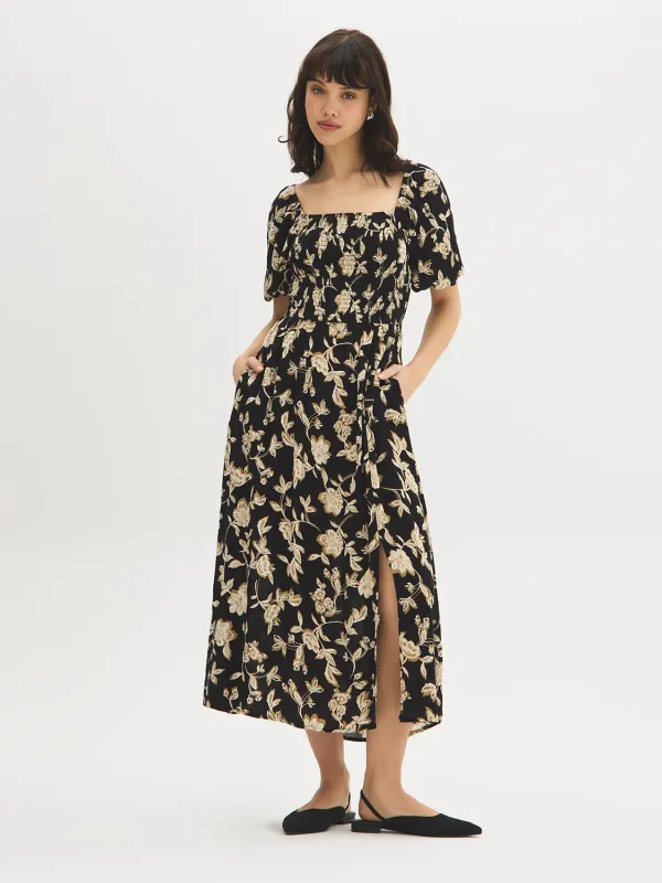 Floral Smocked Maxi Dress made by Suzy Shier