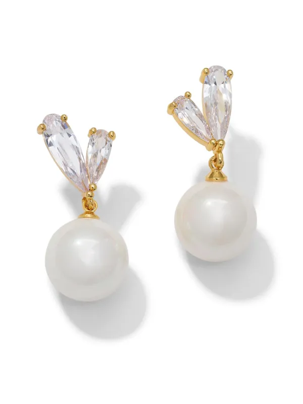 Crystal Heart Drop Earrings made by Suzy Shier