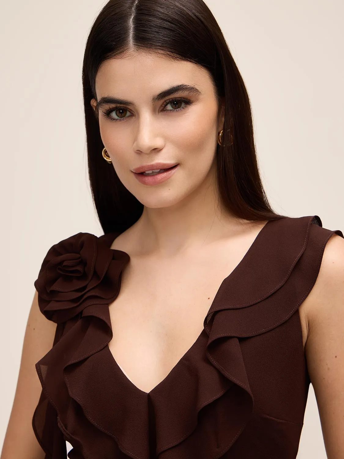 Tiered Chiffon Ruffle Gown sold by Suzy Shier product image thumbnail 2