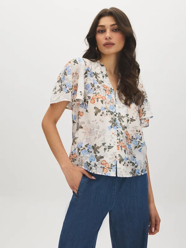 Smocked Floral Print Blouse made by Suzy Shier