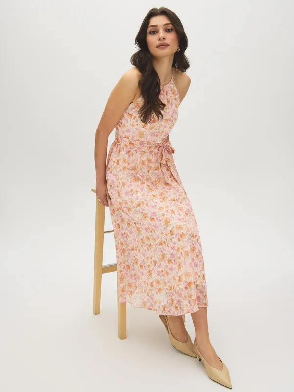 Floral Print Halter Midi Dress made by Suzy Shier