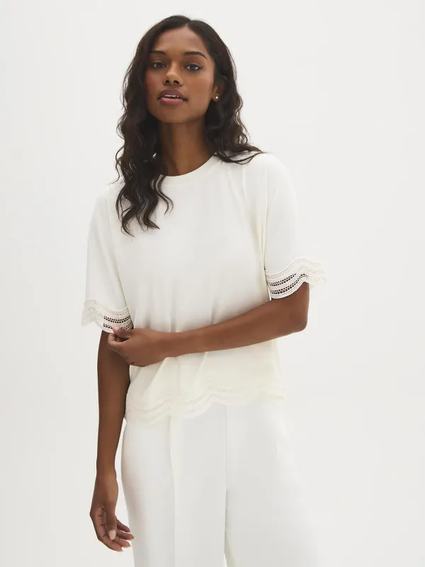 Lace Insert Dolman Sleeve Top made by Suzy Shier