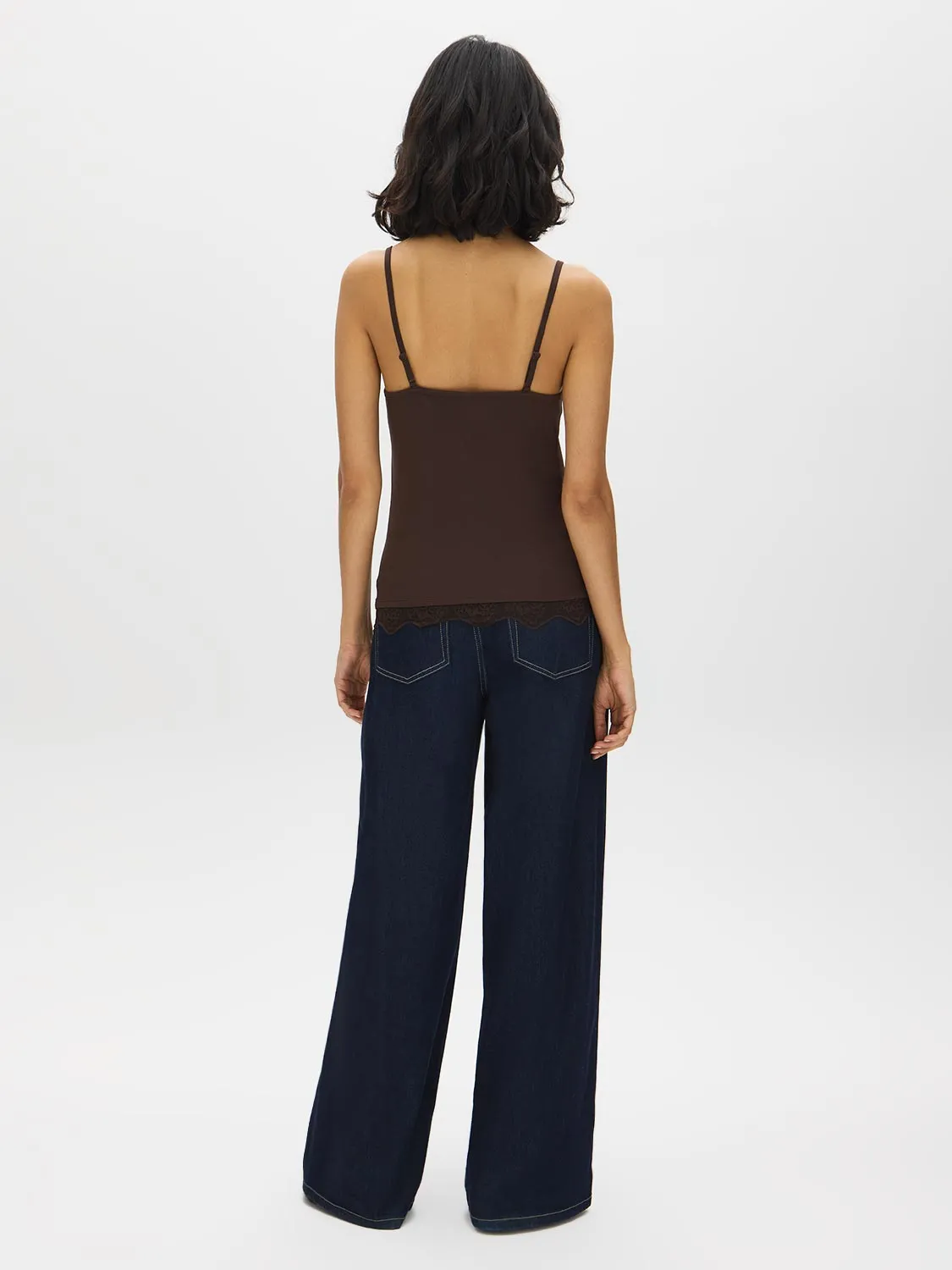 Lace Trim Spaghetti Strap Tank Top sold by Suzy Shier product image thumbnail 3