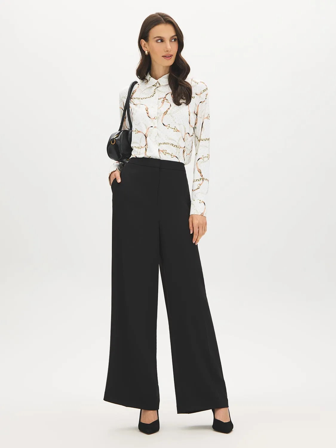 Chain Print Button-Up Blouse sold by Suzy Shier product image thumbnail 3
