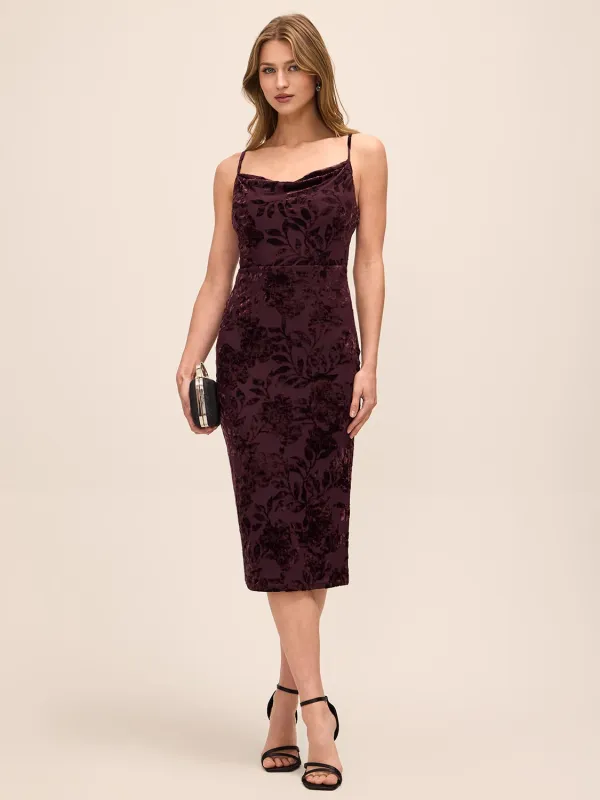 Burnout Floral Velour Sheath Dress made by Suzy Shier