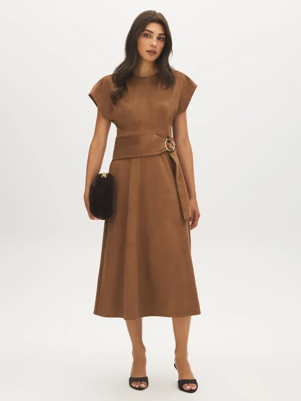 Faux Suede Midi Dress made by Suzy Shier