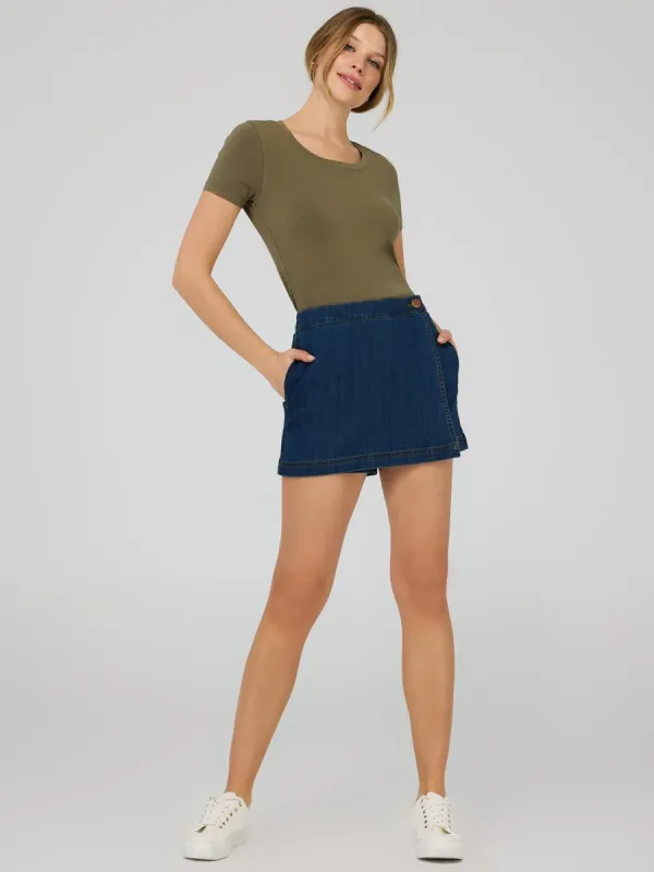 Mini Denim Skort sold by Suzy Shier