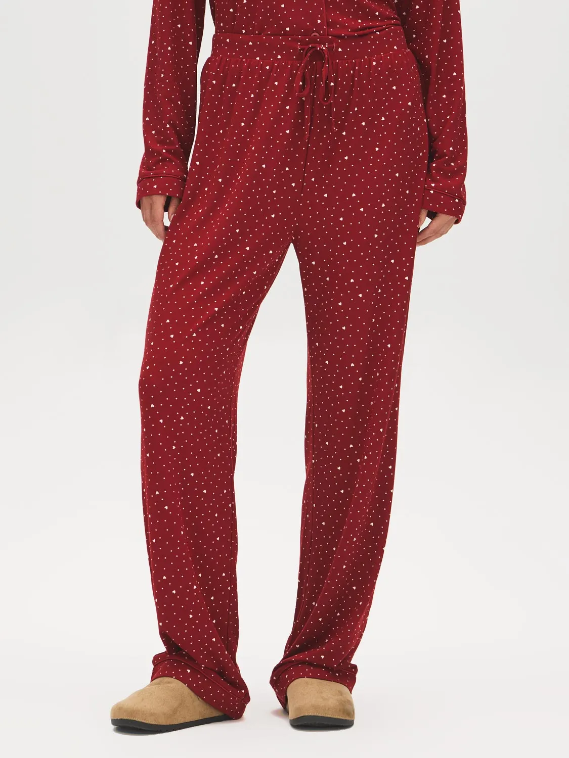 Dots & Hearts Print Pajama Set sold by Suzy Shier product image thumbnail 3