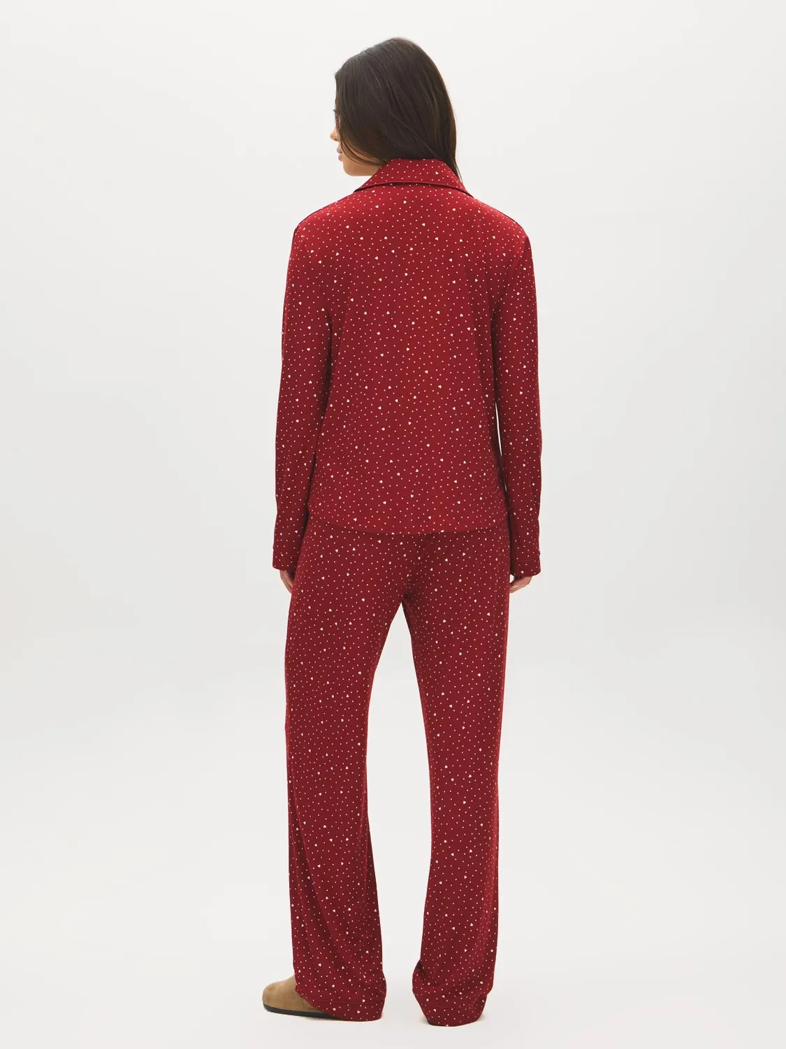 Dots & Hearts Print Pajama Set sold by Suzy Shier product image thumbnail 4