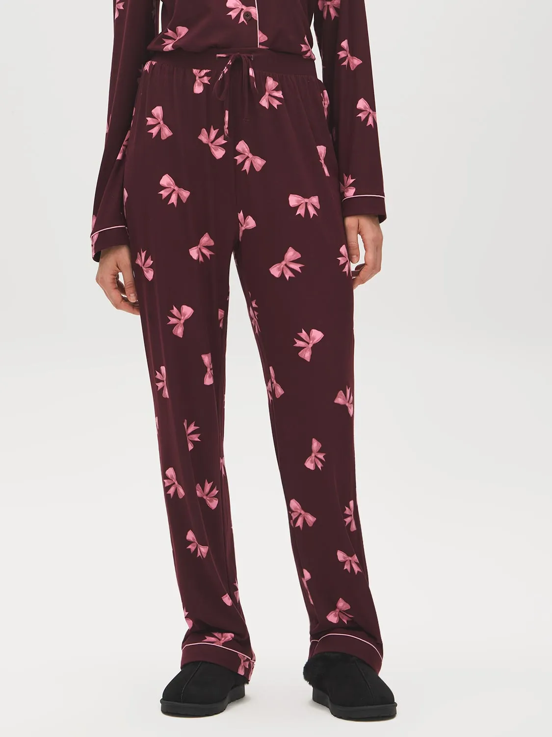 Bow Print Pajama Set sold by Suzy Shier product image thumbnail 3