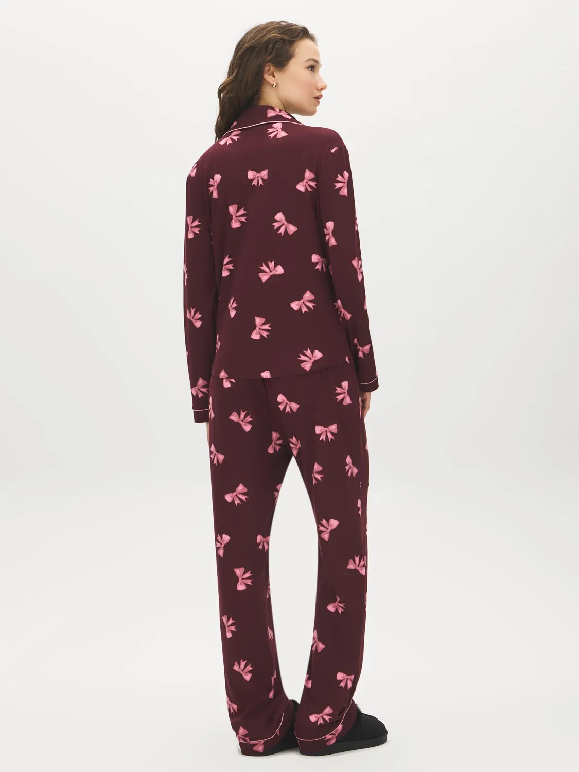 Bow Print Pajama Set sold by Suzy Shier product image thumbnail 4
