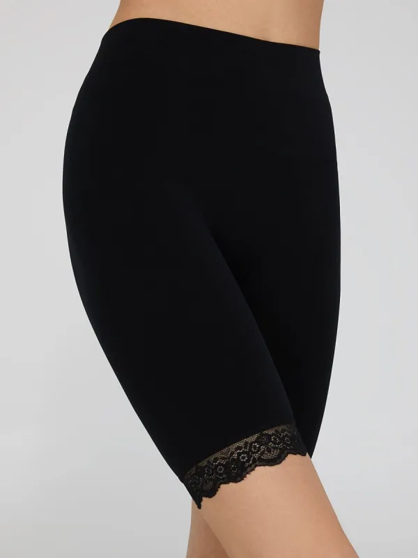 Lace Trim Seamless Bermuda Leggings sold by Suzy Shier