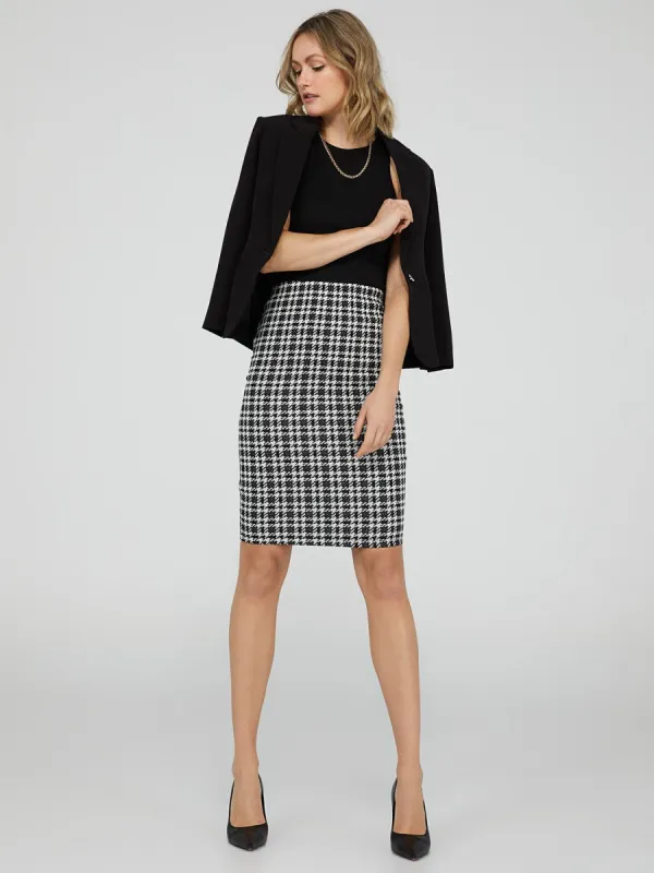Houndstooth Pencil Skirt sold by Suzy Shier