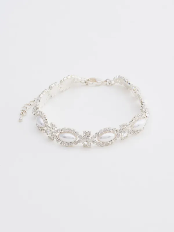 Jewelled Bracelet With Pearls sold by Suzy Shier