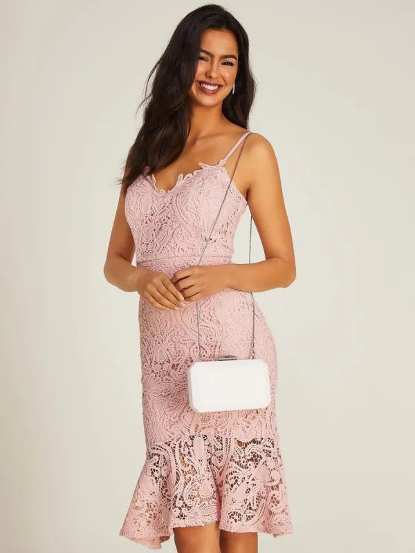 Geometric Faux-Leather Minaudiere sold by Suzy Shier