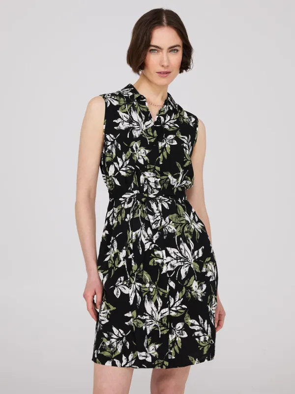 Floral Print Button-Front Mini Shirt Dress sold by Suzy Shier