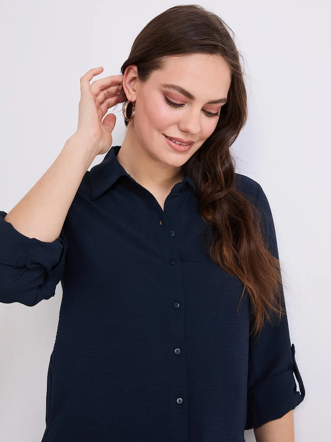 Textured Button-Front Blouse sold by Suzy Shier product image thumbnail 2