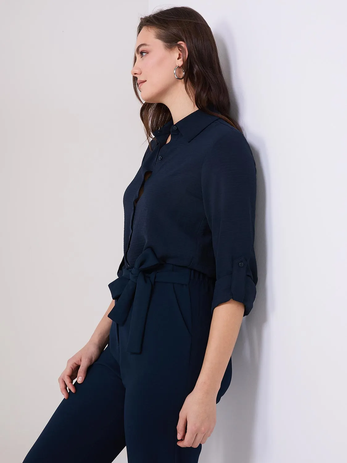 Textured Button-Front Blouse sold by Suzy Shier product image thumbnail 4