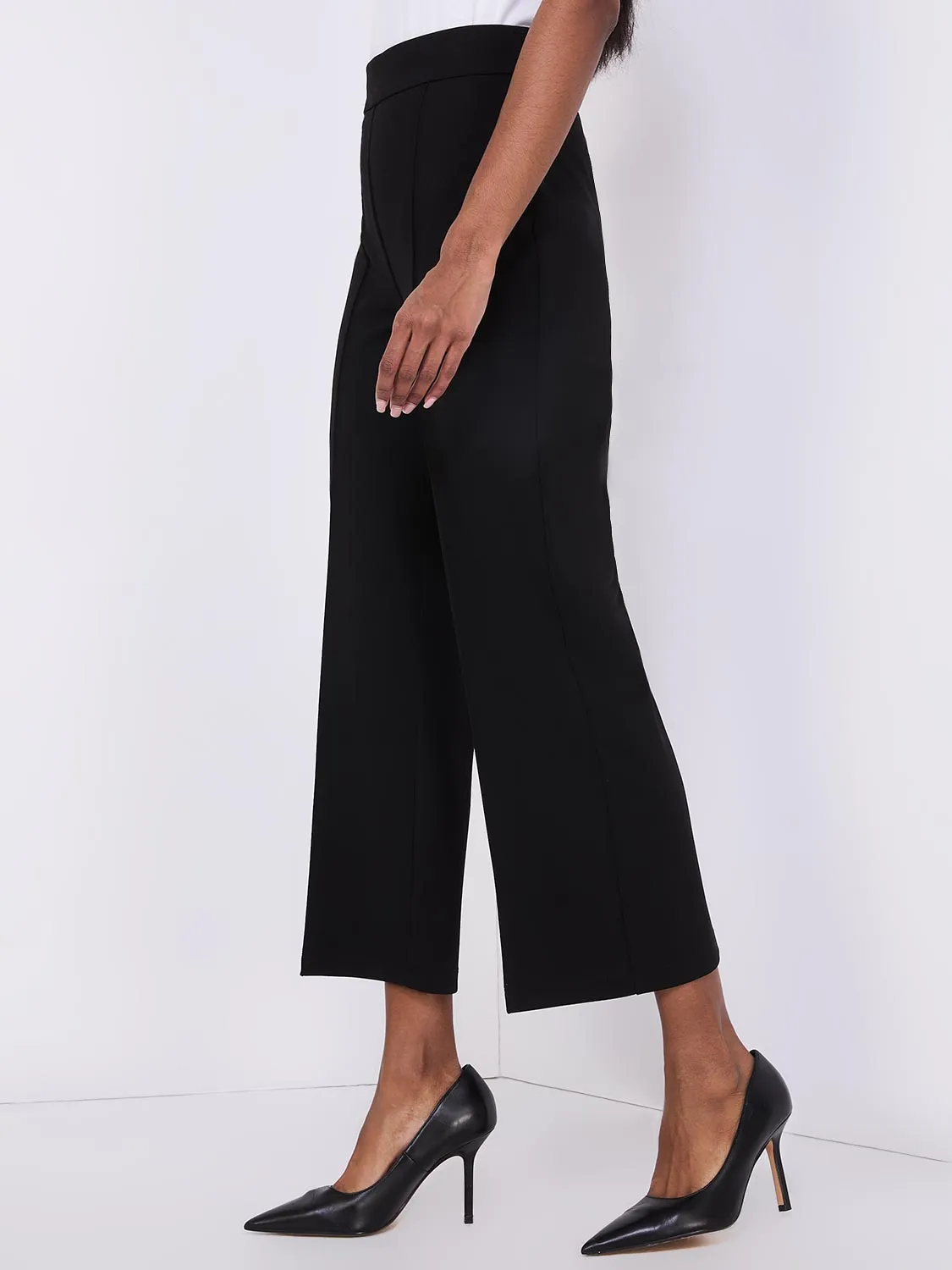 Pintuck Front High-Rise Gaucho Pants sold by Suzy Shier product image thumbnail 3