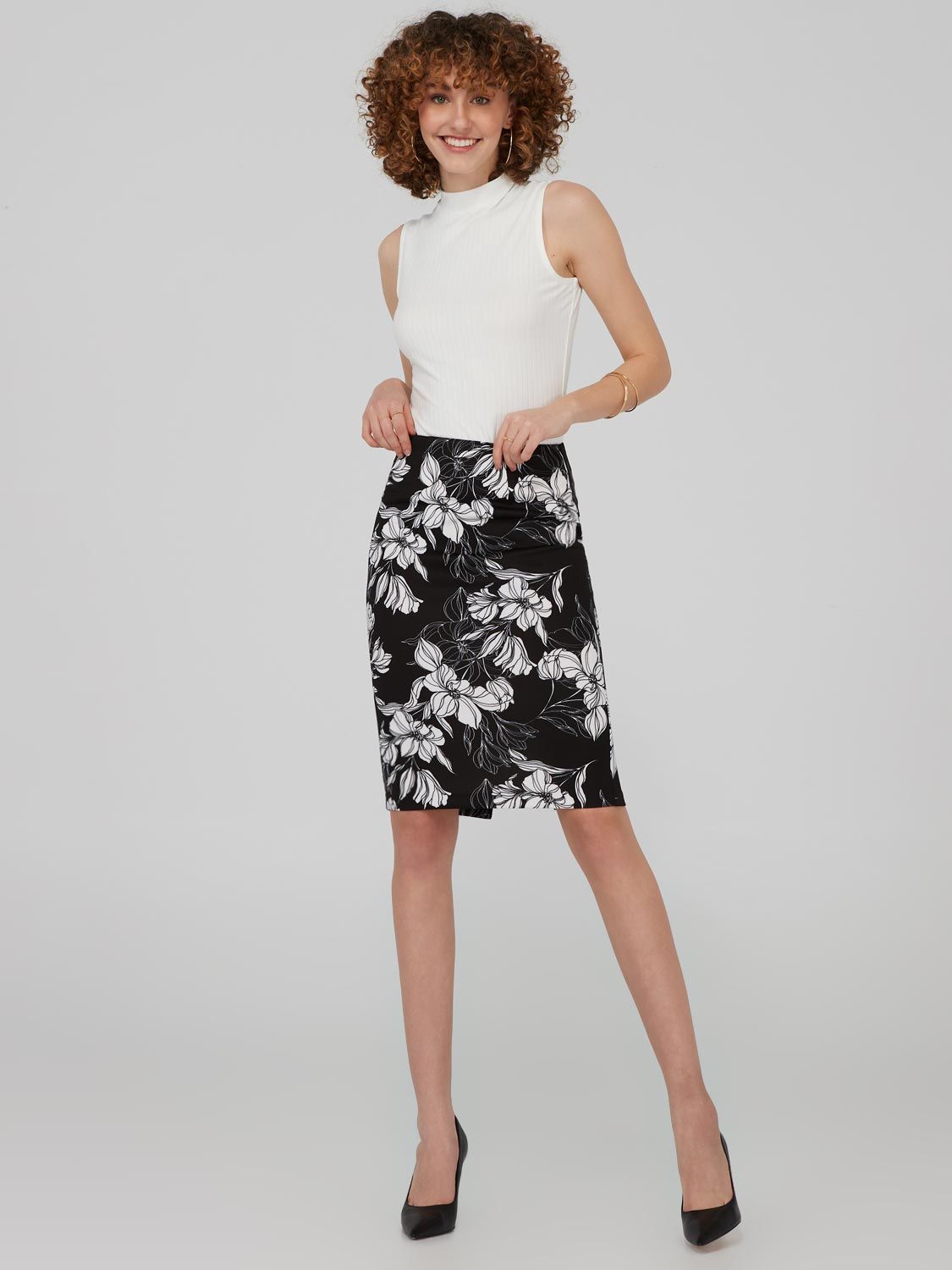 High Waisted Midi Pencil Skirt sold by Suzy Shier