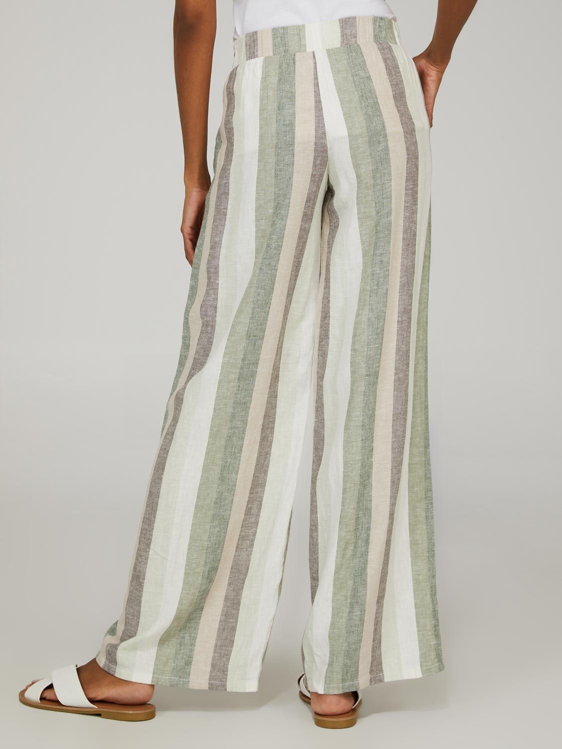 Striped Linen Pallazo Pants sold by Suzy Shier product image thumbnail 5