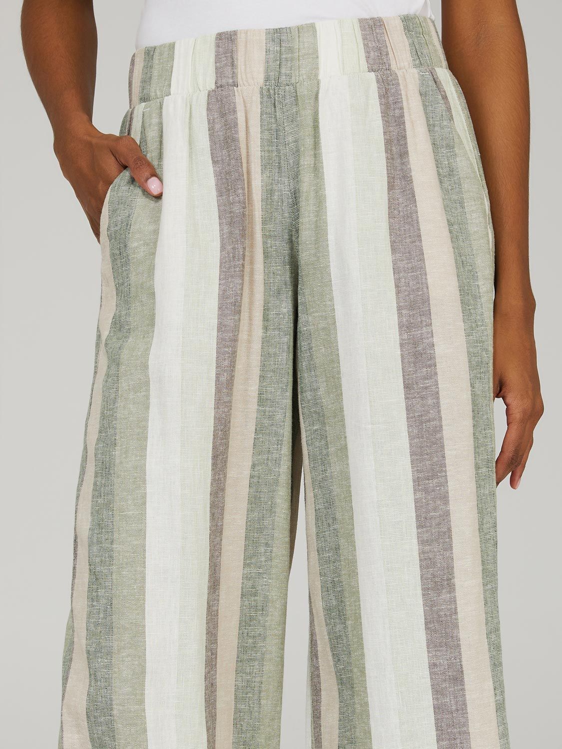 Striped Linen Pallazo Pants sold by Suzy Shier product image thumbnail 3