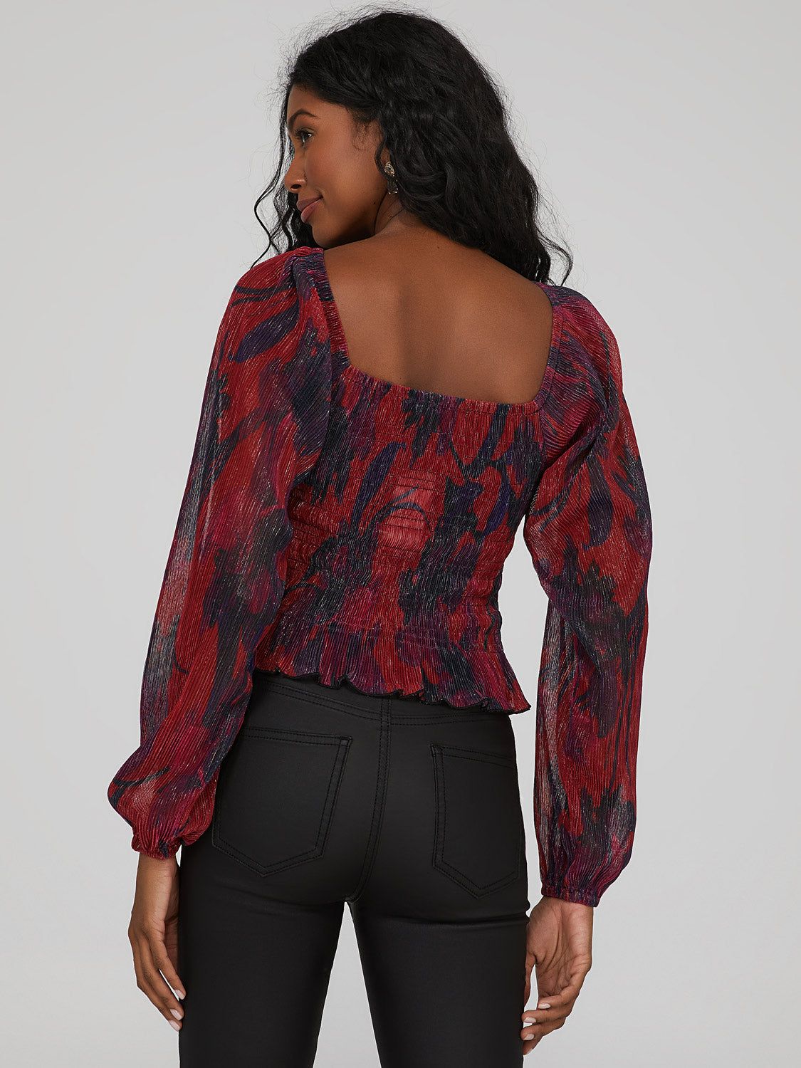 Printed Smocked Square Neck Top sold by Suzy Shier product image thumbnail 5