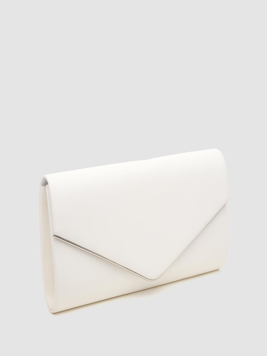 Patent Faux-Leather Flapover Clutch With Metal Trim sold by Suzy Shier product image thumbnail 3