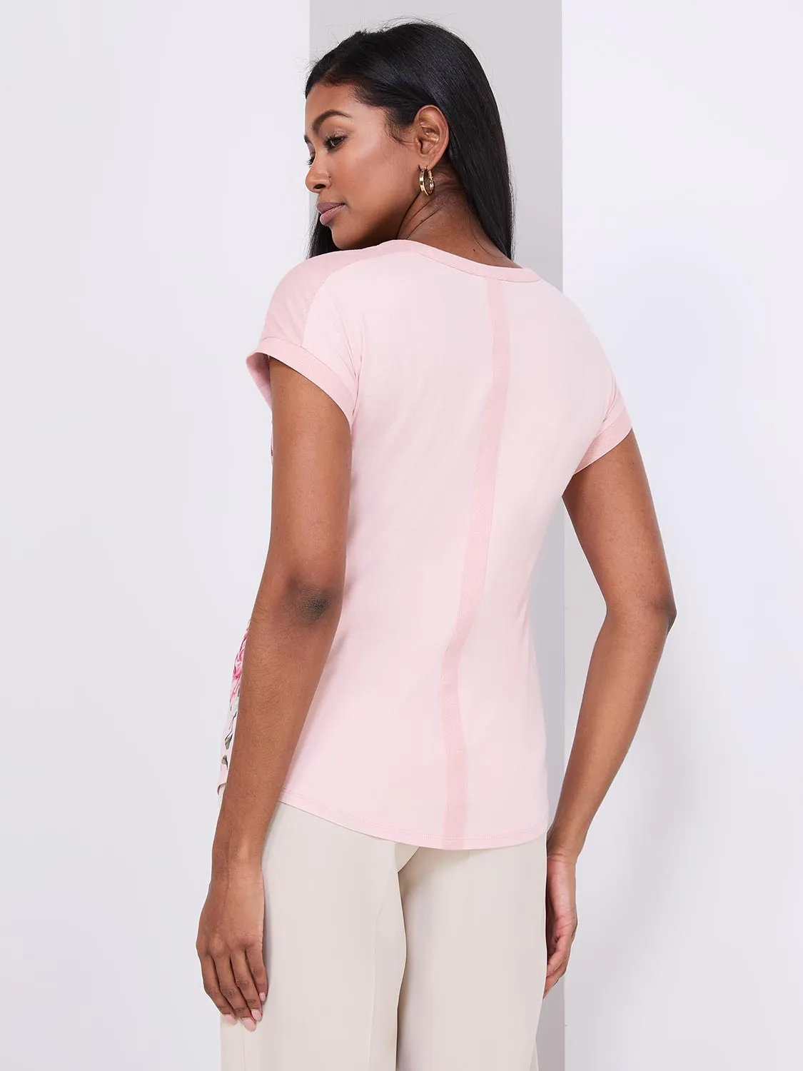 Floral Print Top With Metallic Trim sold by Suzy Shier product image thumbnail 5