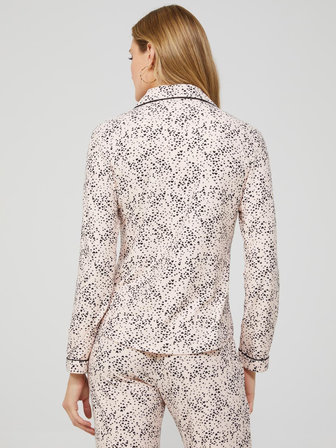 Heart Print Button-Down Pajama Set sold by Suzy Shier product image thumbnail 5