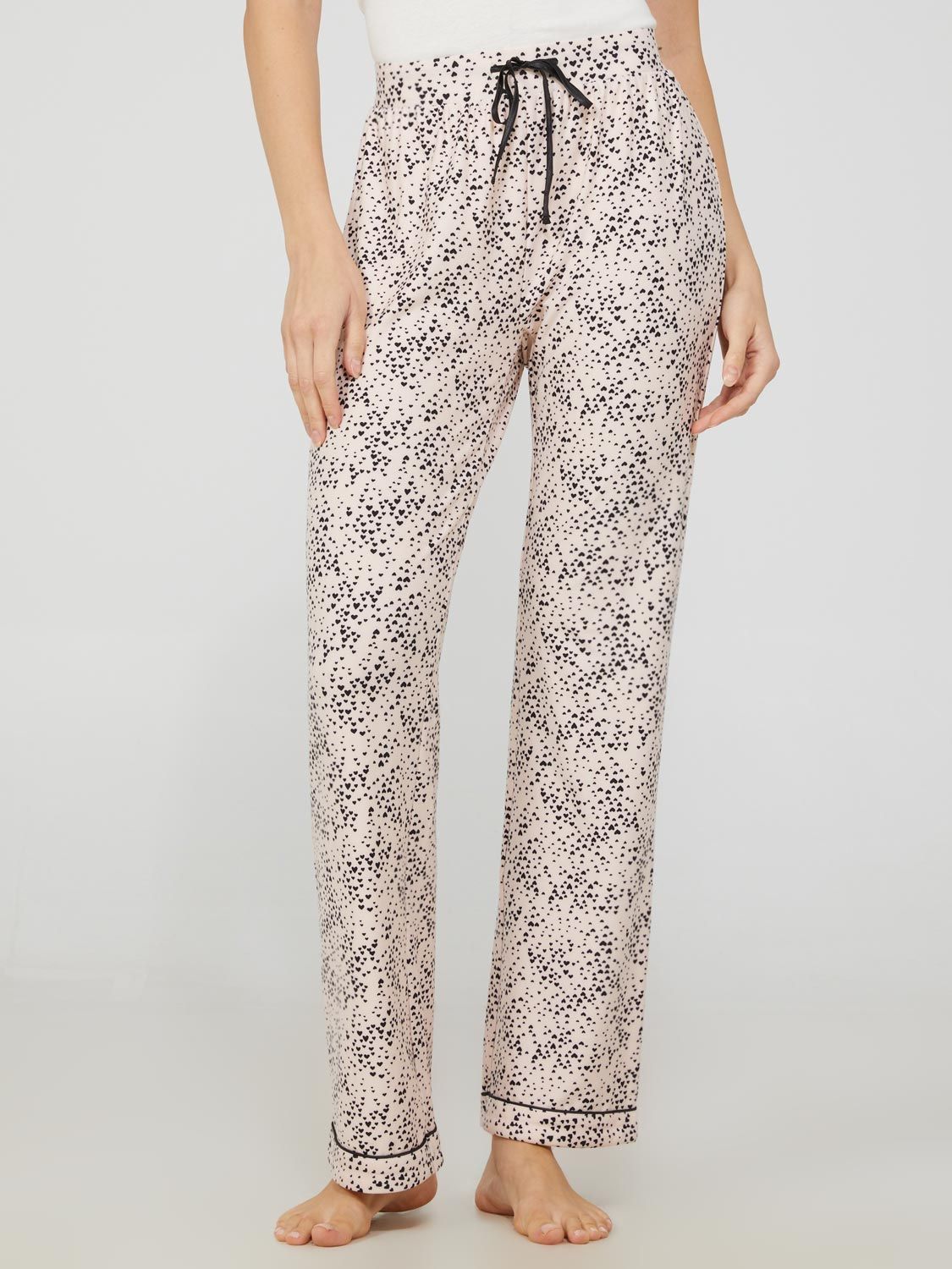 Heart Print Button-Down Pajama Set sold by Suzy Shier product image thumbnail 2