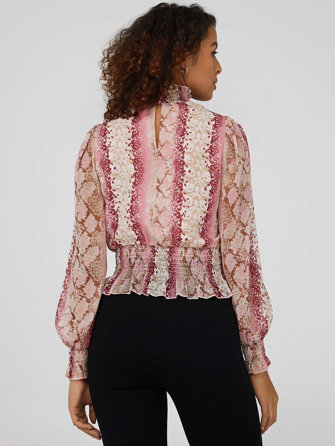 Smocked Printed Chiffon Top sold by Suzy Shier product image thumbnail 5