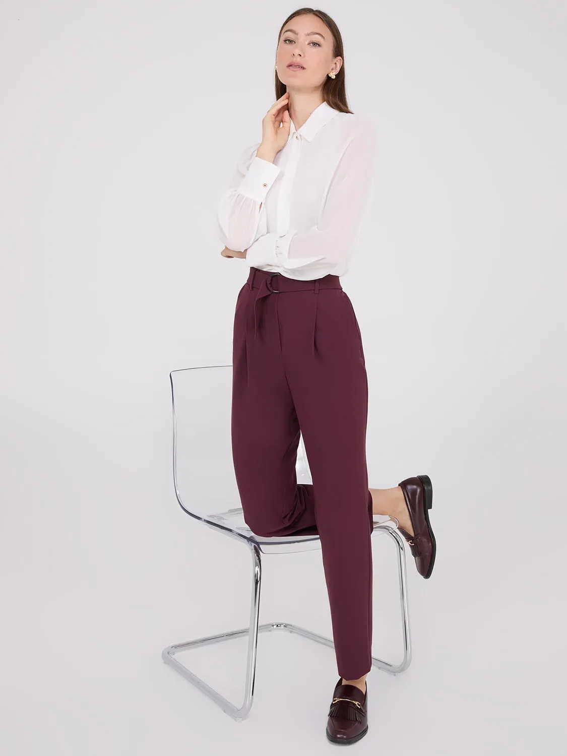 Chiffon Button-Front Volume Sleeve Blouse sold by Suzy Shier product image thumbnail 5