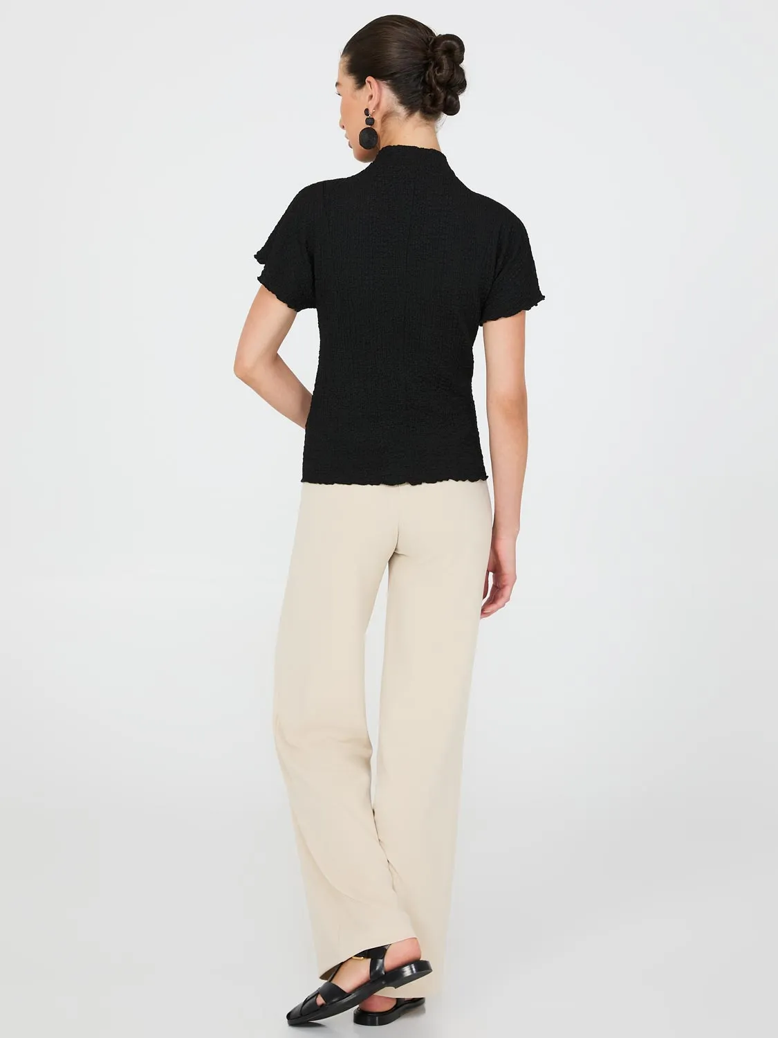 Short Dolman Sleeve Textured Mock Neck Top sold by Suzy Shier product image thumbnail 4